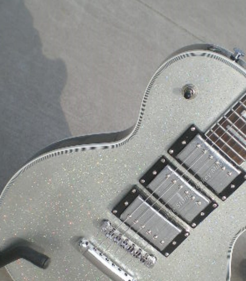 High Quality  Electric Guitar Factory Customized Electric Guitar CustomCustom Shop Silver Sparkle 478