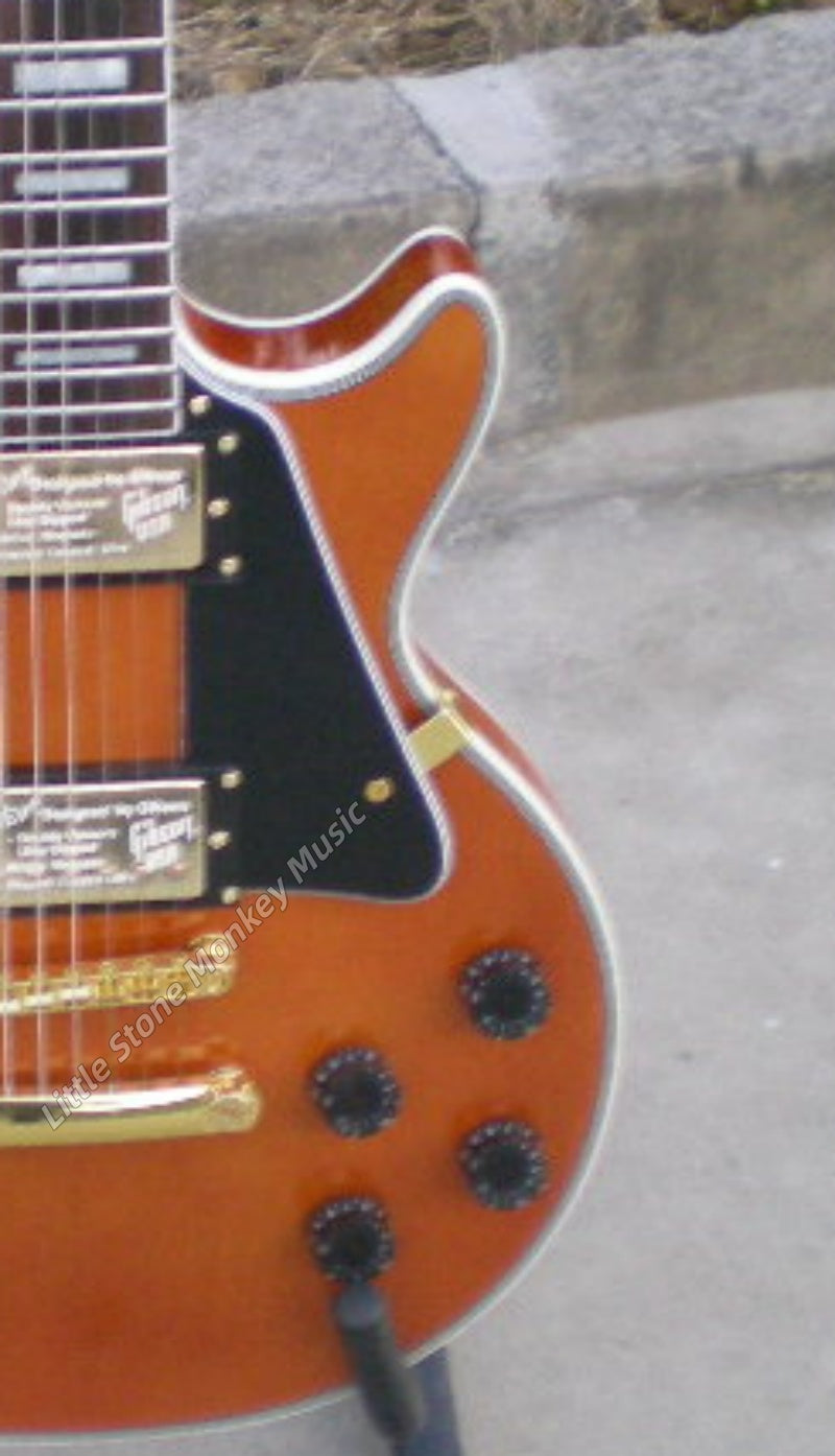 High Quality  Electric Guitar Factory Customized Electric Guitar LP Style Electric Guitar Cream Yellow Mahogany Body Alnico 482