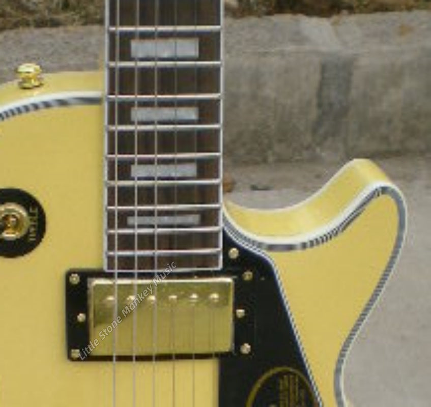 High Quality  Electric Guitar Factory Customized Electric Guitar CustomCustom LP Style Electric Guitar Cream Yellow Mahogany Body Alnico483