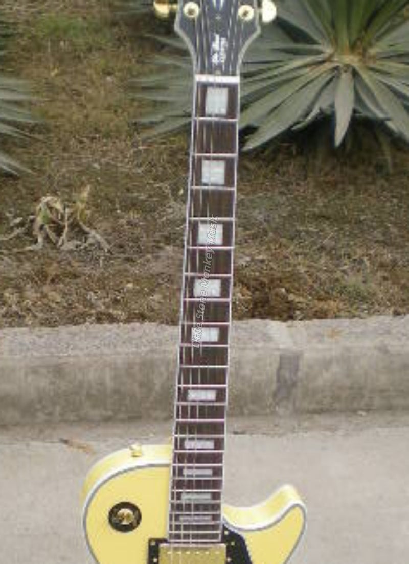 High Quality  Electric Guitar Factory Customized Electric Guitar CustomCustom LP Style Electric Guitar Cream Yellow Mahogany Body Alnico483