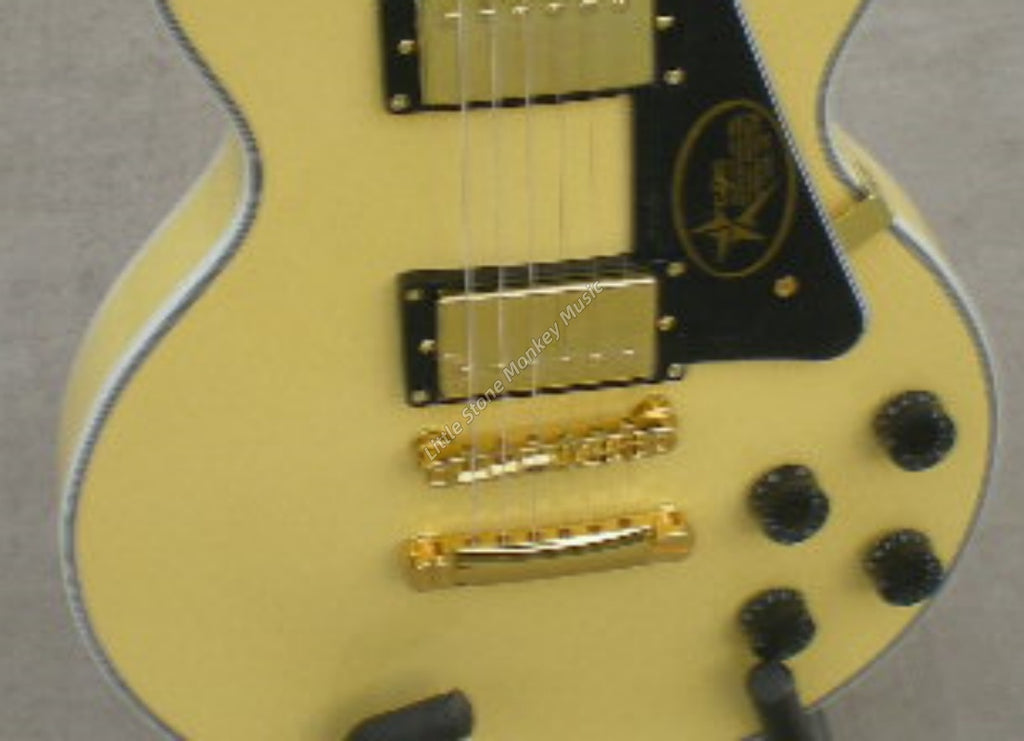High Quality  Electric Guitar Factory Customized Electric Guitar CustomCustom LP Style Electric Guitar Cream Yellow Mahogany Body Alnico483