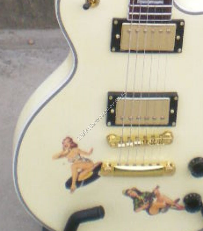 High Quality  Electric Guitar Factory Customized Electric Guitar CustomCustom LP Style Electric Guitar Cream Yellow Mahogany Body Alnico484