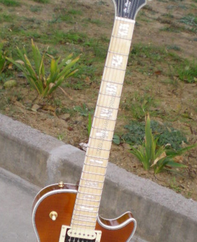 High Quality  Electric Guitar Factory Customized Electric Guitar CustomCustom LP Style Electric Guitar Cream Yellow Mahogany Body Alnico487