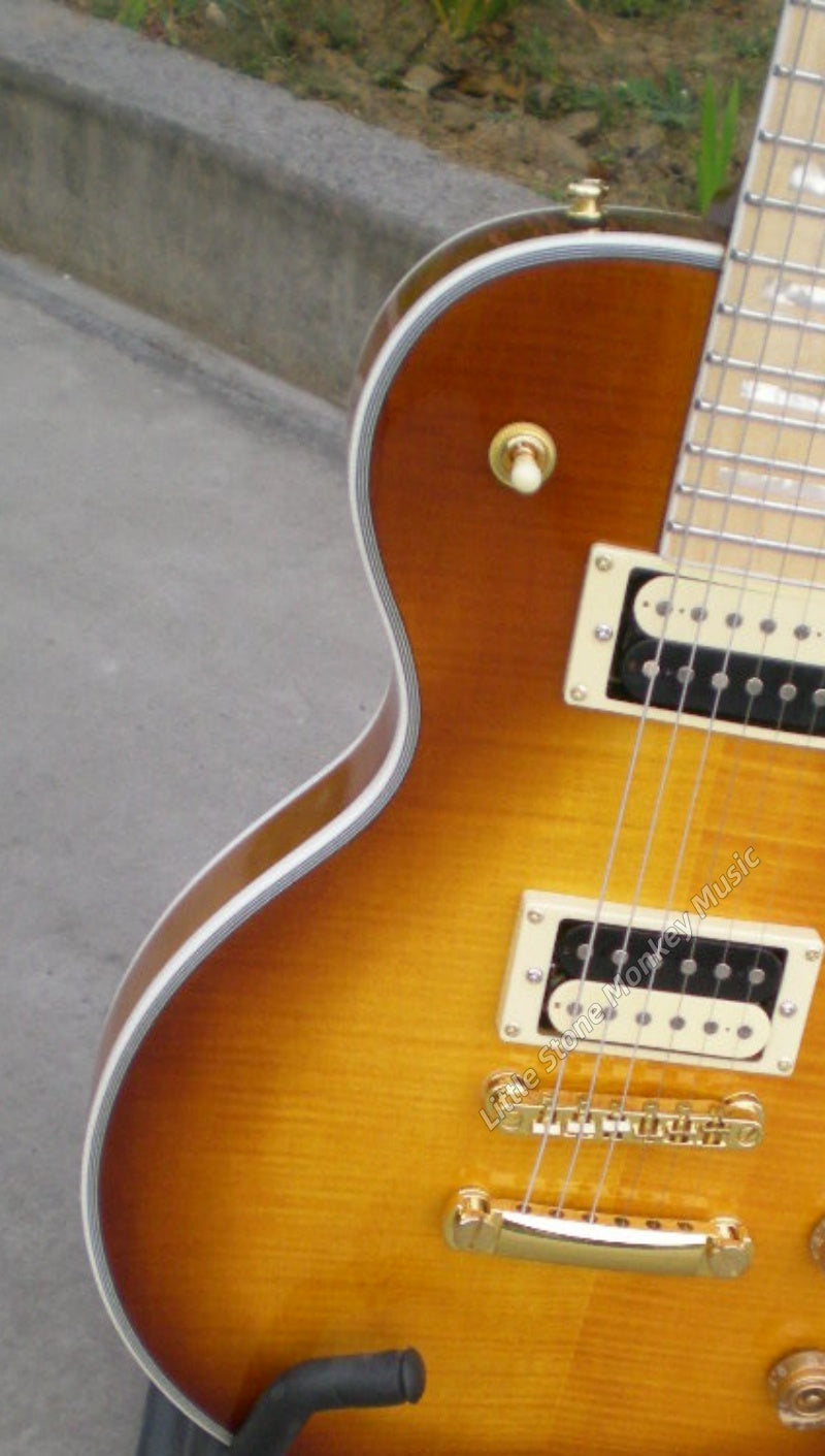 High Quality  Electric Guitar Factory Customized Electric Guitar CustomCustom LP Style Electric Guitar Cream Yellow Mahogany Body Alnico487