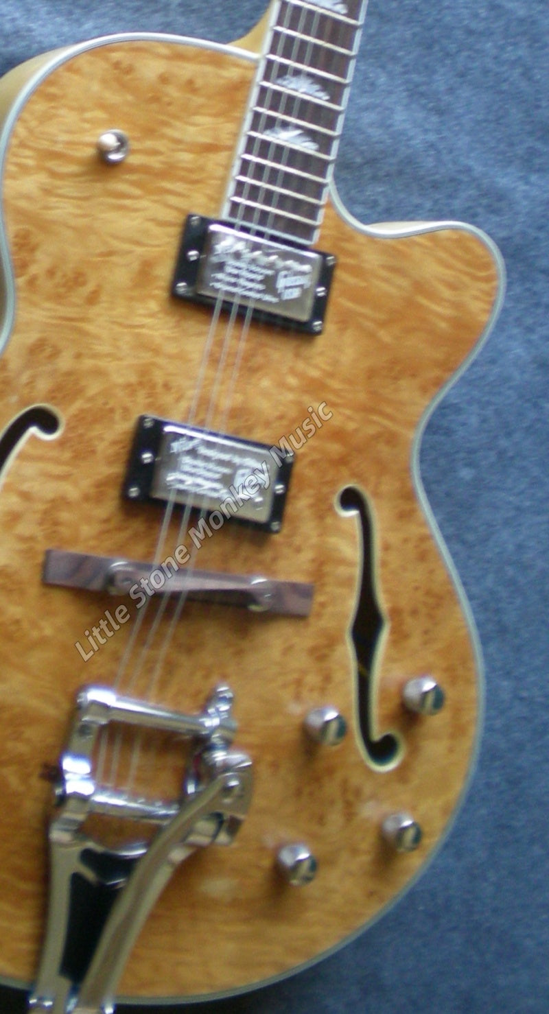 High Quality  Electric Guitar Factory Customized Electric Guitar  purple Electric Guitar Full-Hollow Body Natural Color Ashwood500