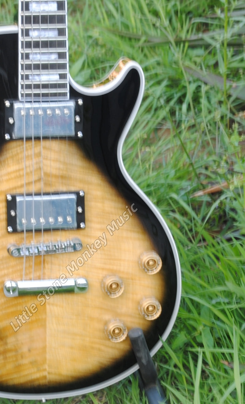 Factory Customized Electric Guitar  Custom electric guitar solid maple body 6 strings right-handed brown burst508