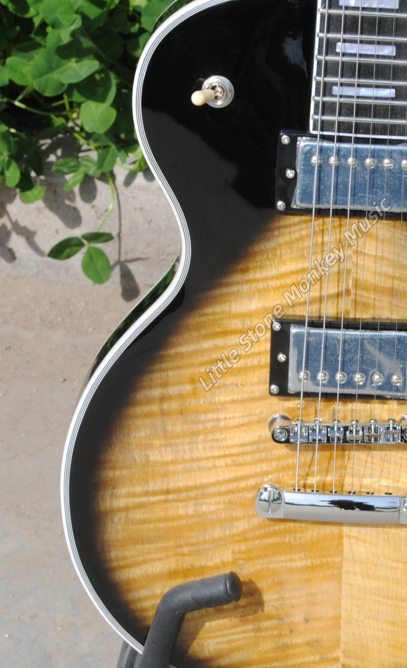 Factory Customized Electric Guitar  Custom electric guitar solid maple body 6 strings right-handed brown burst508
