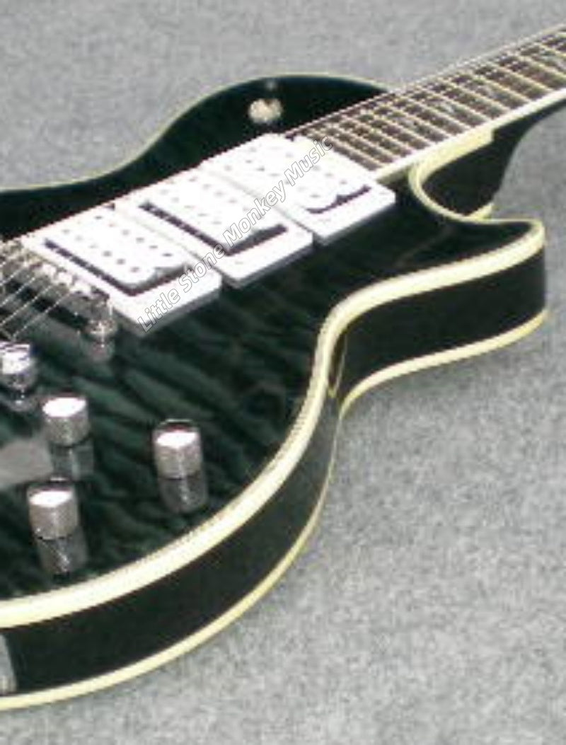 Factory Customized Electric Guitar  Custom electric guitar Custom Standard Electric Guitar black Quilted Maple Top H-H Pickups 6 string514