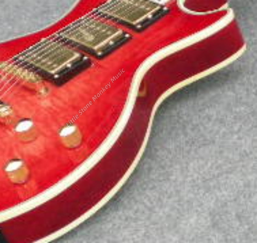Factory Customized Electric Guitar  Custom electric guitar Custom Standard Electric Guitar red Quilted Maple Top H-H Pickups 6 string517