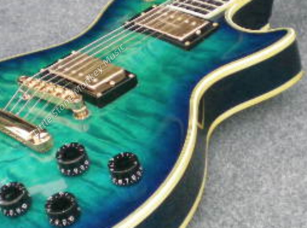 Factory Customized Electric Guitar  Custom electric guitar Custom Standard Electric Guitar Green Quilted Maple Top H-H Pickups 6 string518