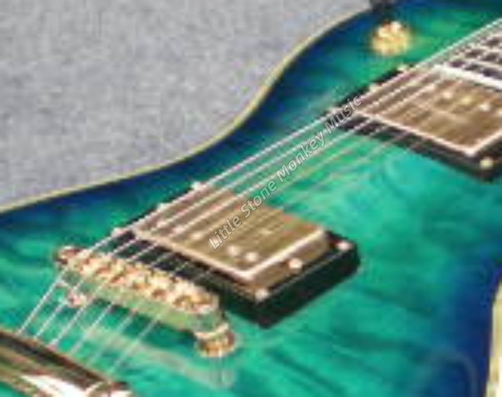 Factory Customized Electric Guitar  Custom electric guitar Custom Standard Electric Guitar Green Quilted Maple Top H-H Pickups 6 string518