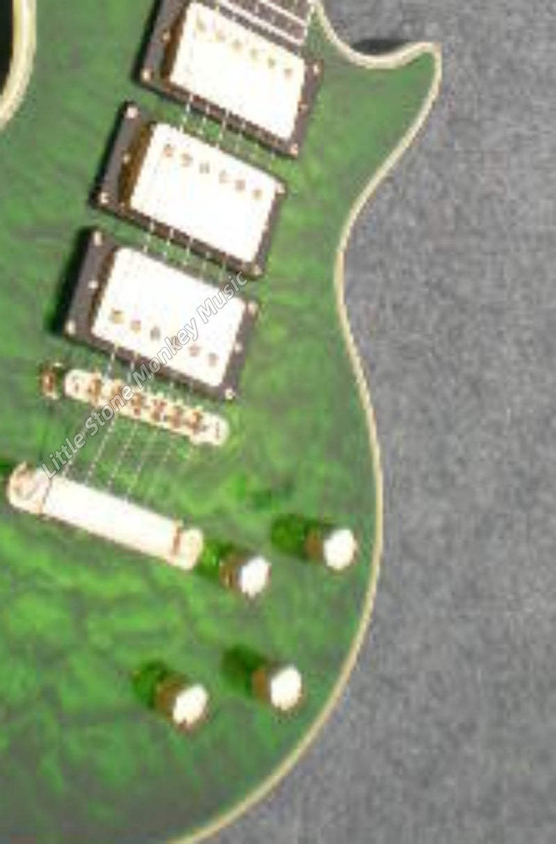 Factory Customized Electric Guitar  Custom electric guitar Custom Standard Electric Guitar Green Quilted Maple Top H-H Pickups 6 string520