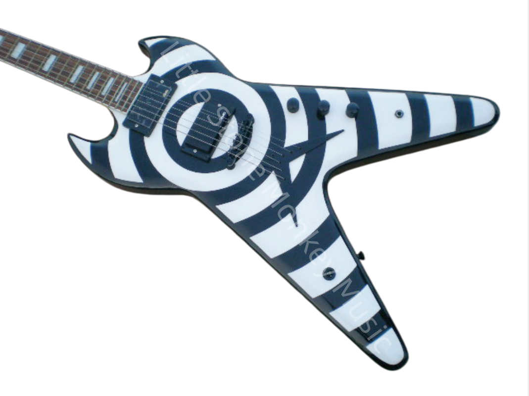 Customize Black and White Circles Electric Guitar LSM015