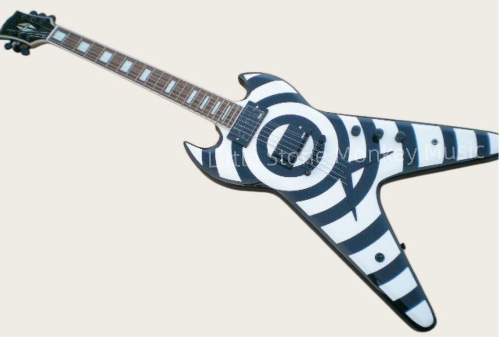 Customize Black and White Circles Electric Guitar LSM015