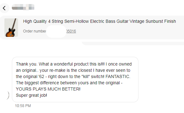 Custom 4 Strings scale length 30-1/2" Rivoli Electric Bass Sunburst Color high quality