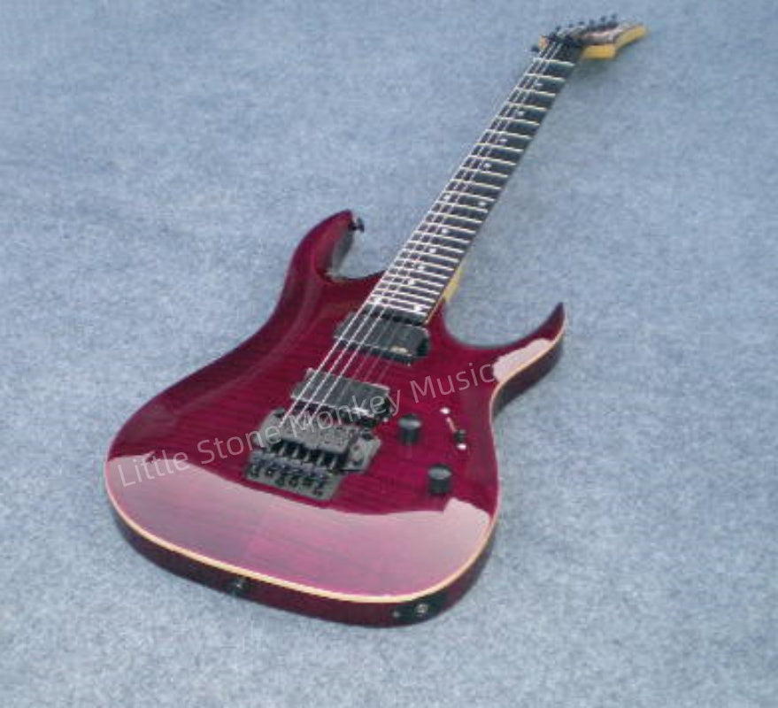 Customize Black Double Tremolo Purple Electric Guitar LSM102