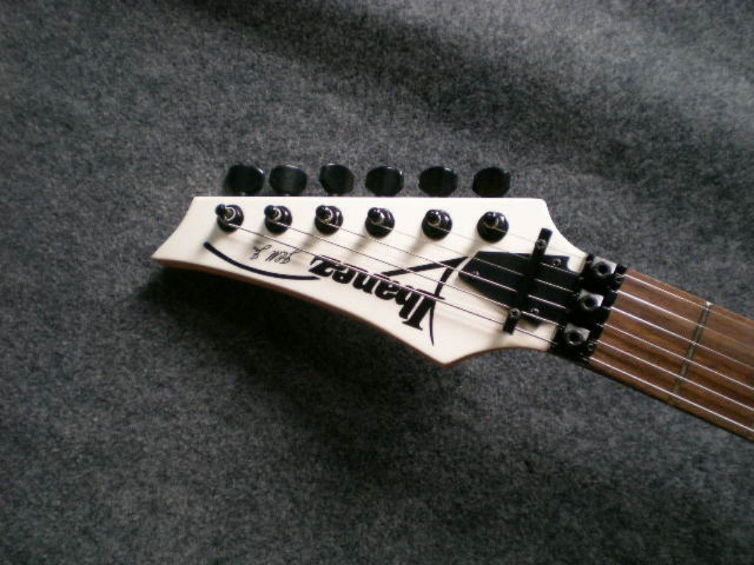 Customize Black Double Tremolo White Electric Guitar LSM099