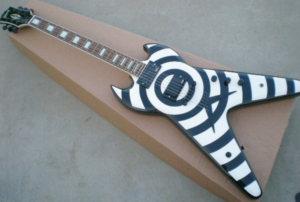 Customize Black and White Circles Electric Guitar LSM015