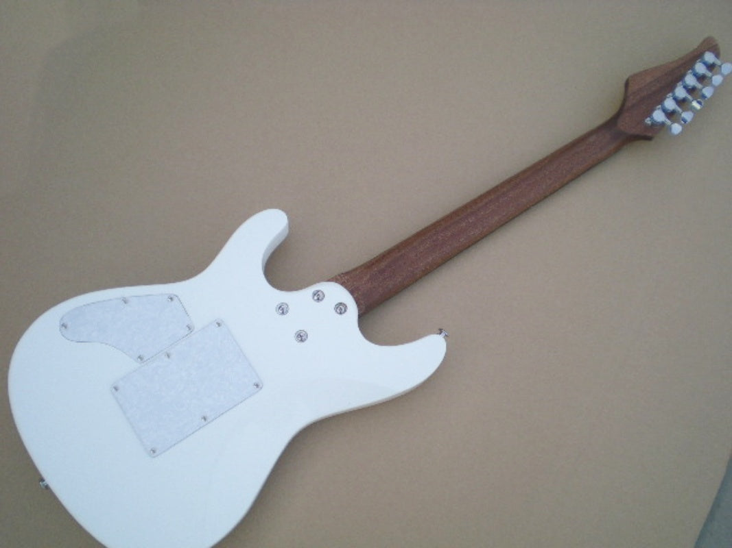 White Soloist Style Double Lock Tremolo Electric Guitar HH Humbucker Heavy Metal Guitar  JS  Z26