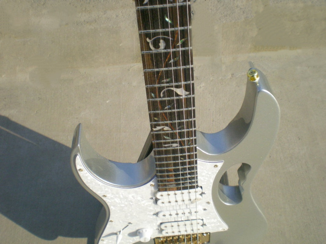 High Quality Left Hand  Grey  Color  Electric Guitar  6String  Honeycomb-shaped hollowing out  Lba  Z30#