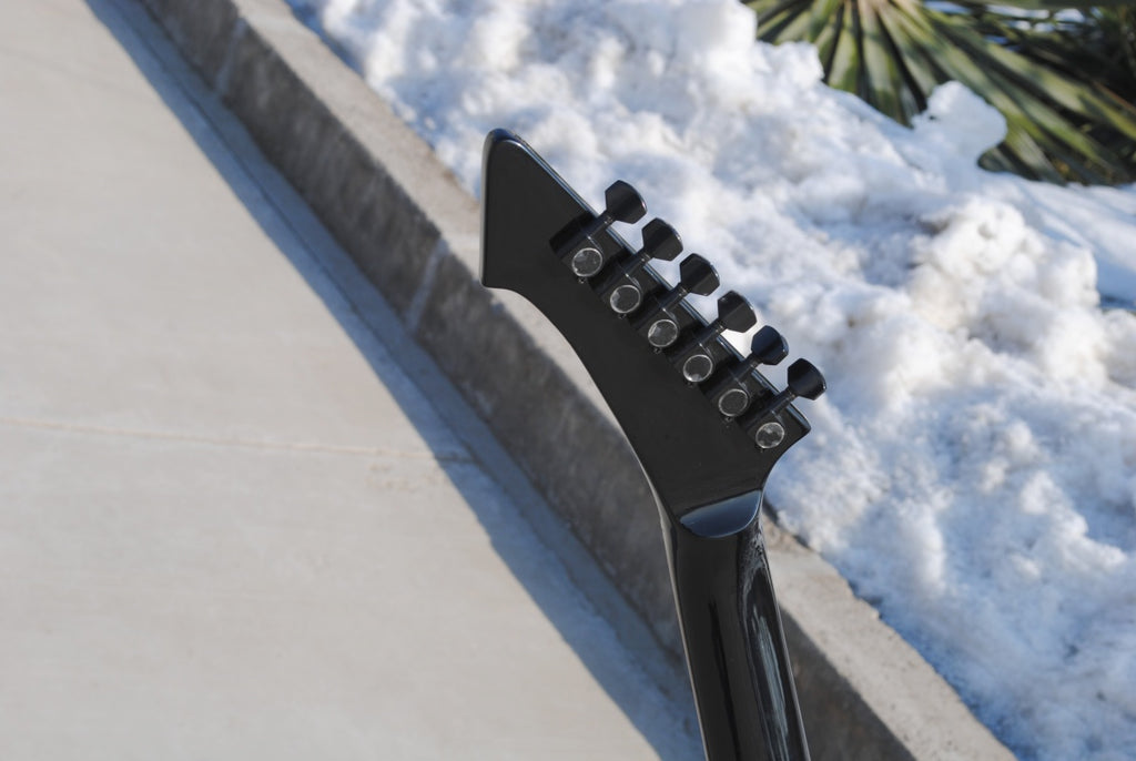 Black Glossy Electric Guitar 6-String Customize  High Quality irregular Guitar