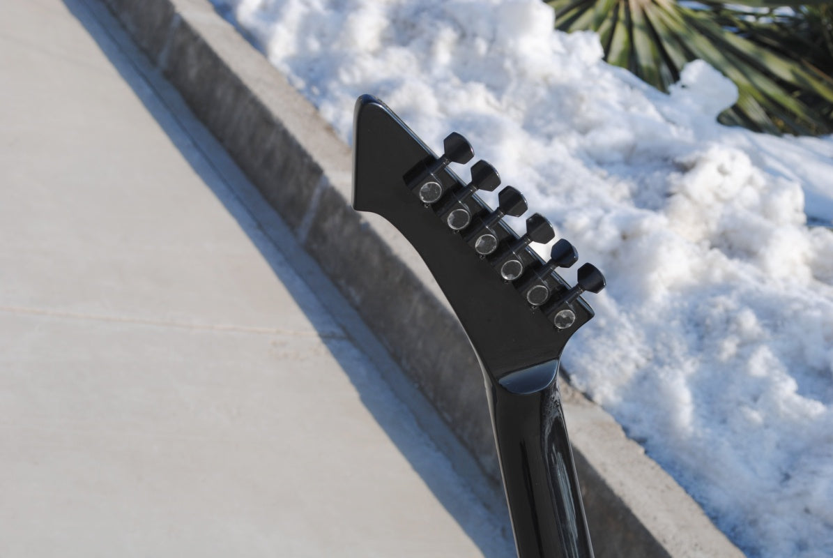 Black Glossy Electric Guitar 6-String Customize  High Quality irregular Guitar