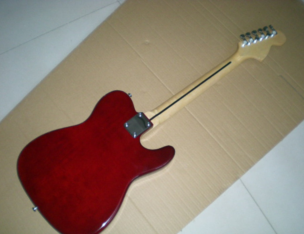 Factory Customized  6 Strings Navy  Electric Guitar with Tele Electric Guitar Wine Red Color Maple Fretboard Double Binding 22 Frets  194#