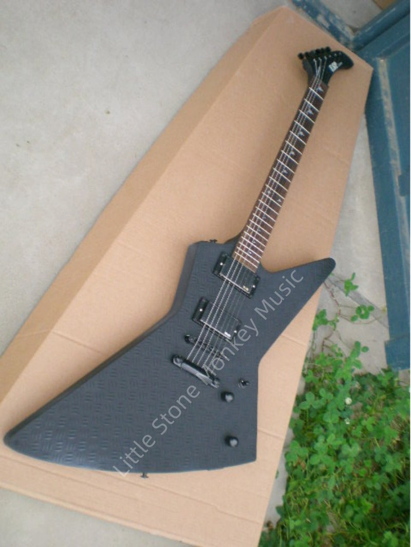 Black Electric Guitar 6-String Customize  High Quality irregular Guitar