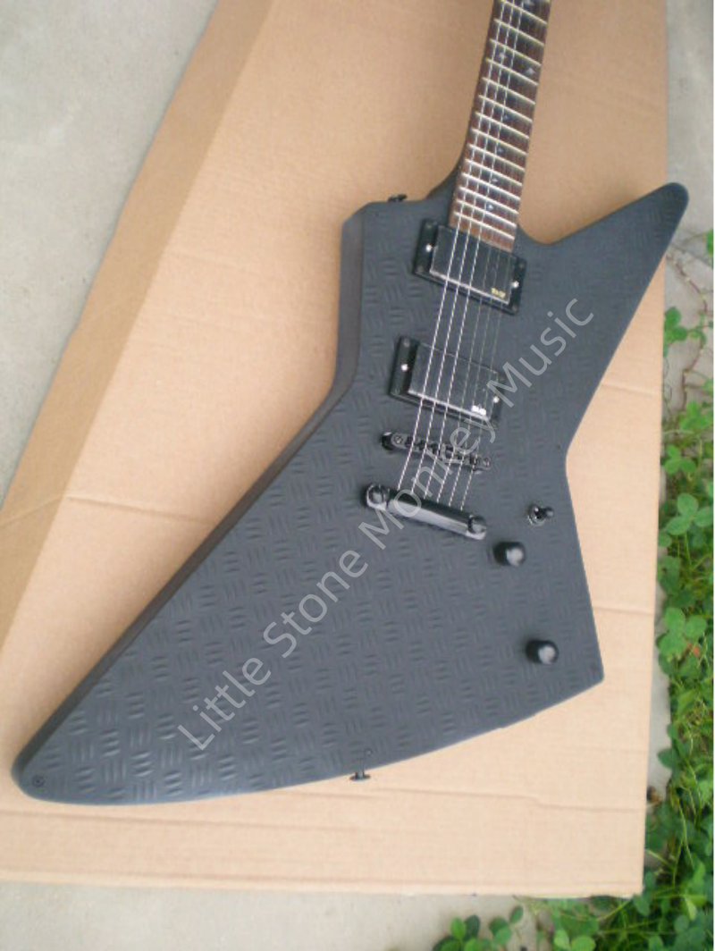 Black Electric Guitar 6-String Customize  High Quality irregular Guitar