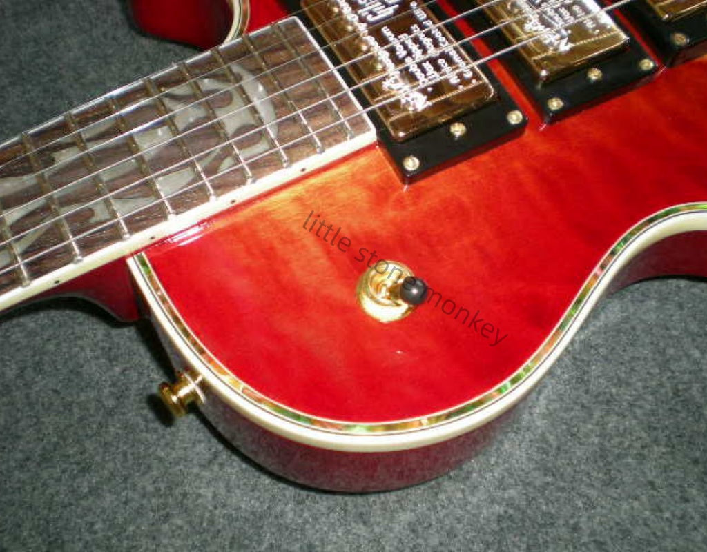 Factory Customized    Electric Guitar with Vintage Vintage agate red color Electric Guitarop 287#