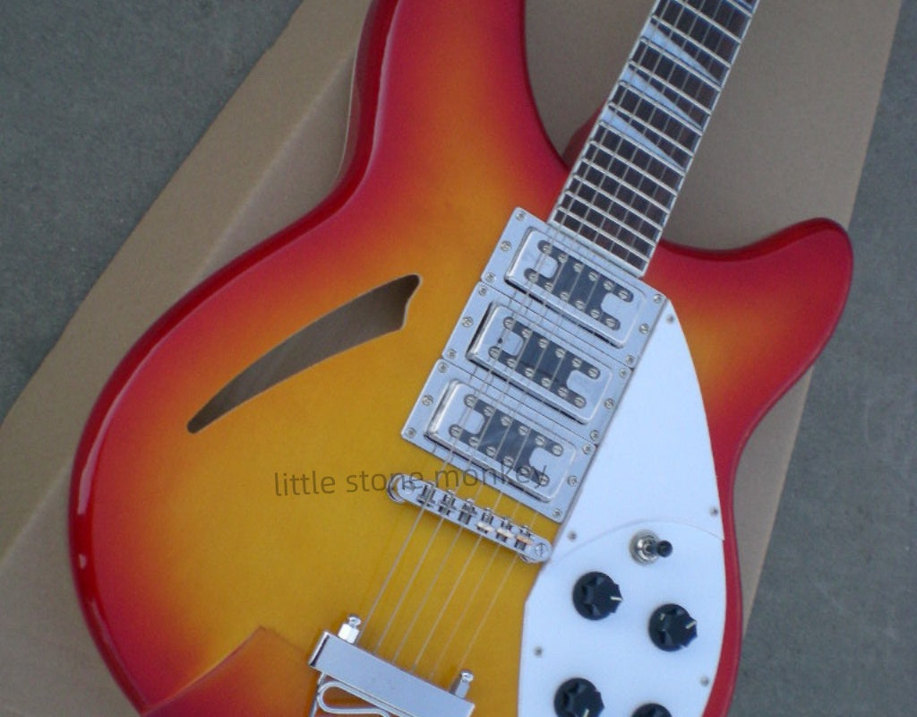 Factory Customized    Electric Guitar with Vintage Vintage aubergine red color Electric Guitarop332#