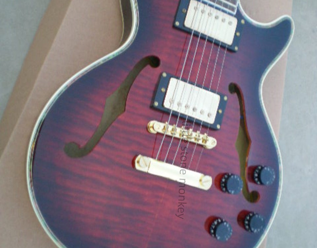 Factory Customized    Electric Guitar with Vintage Vintage aubergine burlywood color Electric Guitarop319 and 320#