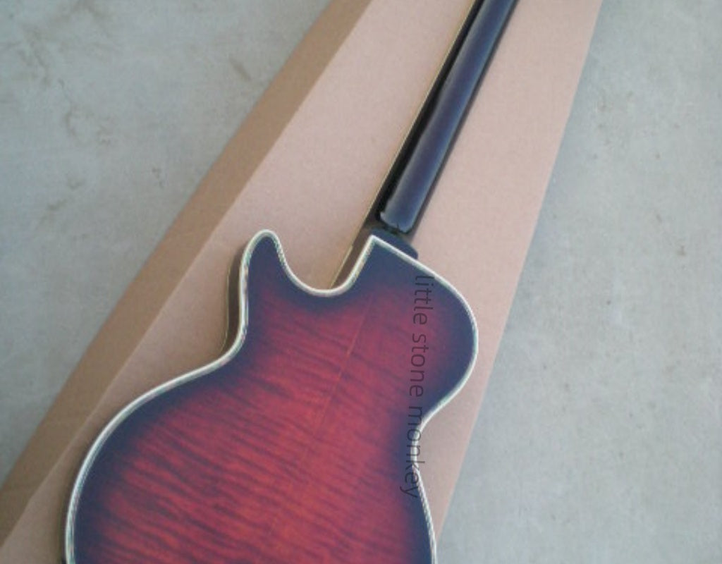Factory Customized    Electric Guitar with Vintage Vintage aubergine burlywood color Electric Guitarop319 and 320#
