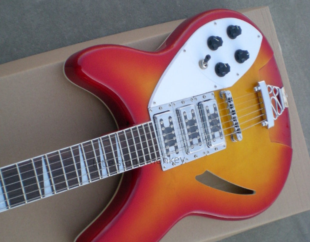 Factory Customized    Electric Guitar with Vintage Vintage aubergine red color Electric Guitarop332#