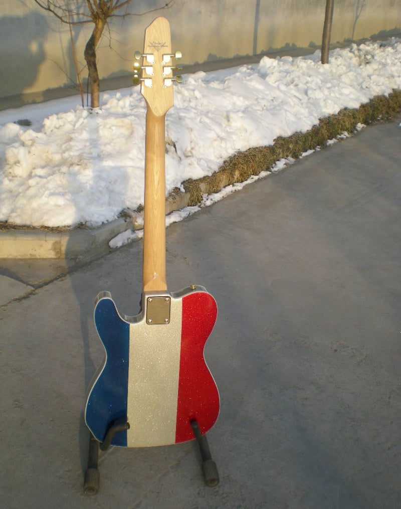 Factory Customized  Navy  Electric Guitar with blue and red and white Tele Electric Guitarop 203#