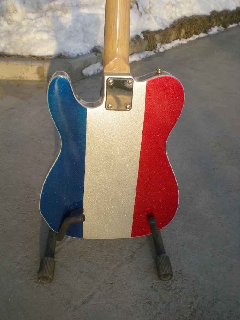 Factory Customized  Navy  Electric Guitar with blue and red and white Tele Electric Guitarop 203#