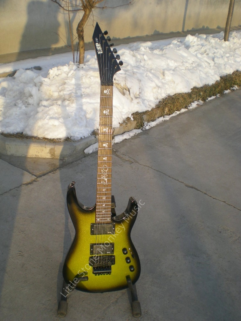 Green Body Black Border Electric Guitar