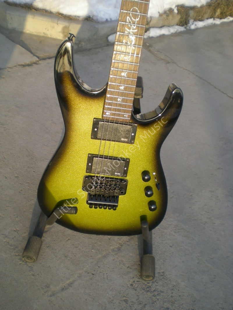 Green Body Black Border Electric Guitar