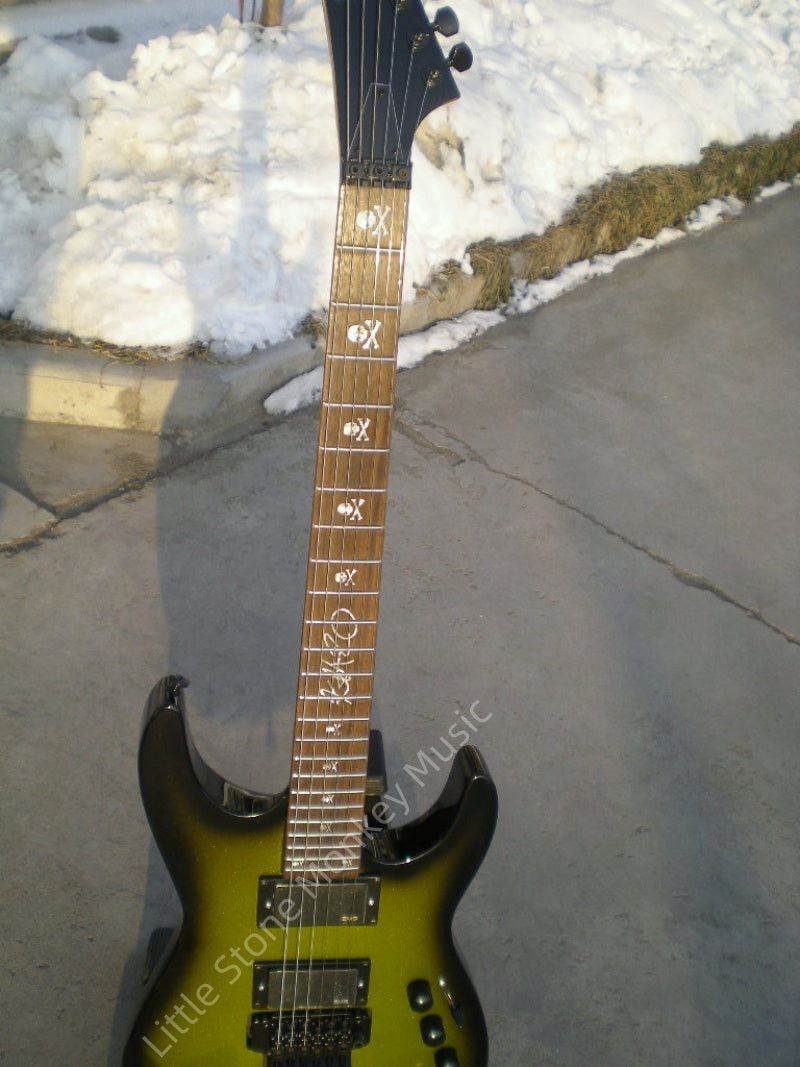 Green Body Black Border Electric Guitar