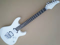 White Soloist Style Double Lock Tremolo Electric Guitar HH Humbucker Heavy Metal Guitar  JS  Z26