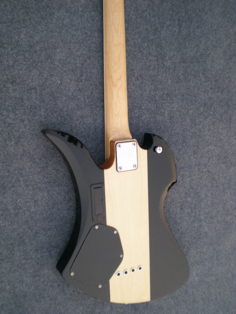 Customize High Quality Irregular Bass Mockingbird Style 4 String Electric Bass Guitar Trans Black Quilted Maple Center Top PJ Pickups Cloud Inlay Heavy Metal Solid Bass BC   Special Design