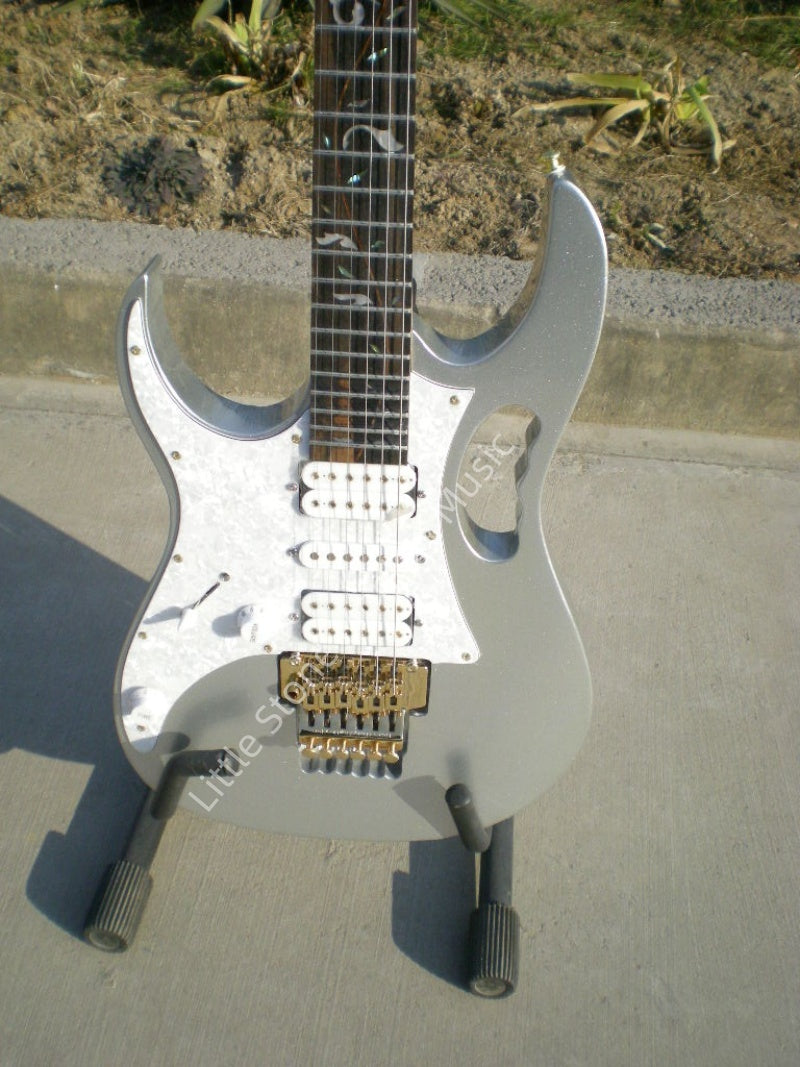 High Quality Left Hand  Grey  Color  Electric Guitar  6String  Honeycomb-shaped hollowing out  Lba  Z30#
