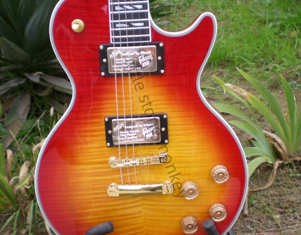 Factory Customized    Electric Guitar with Vintage Vintage burlywood and white color Electric Guitarop313 and314#