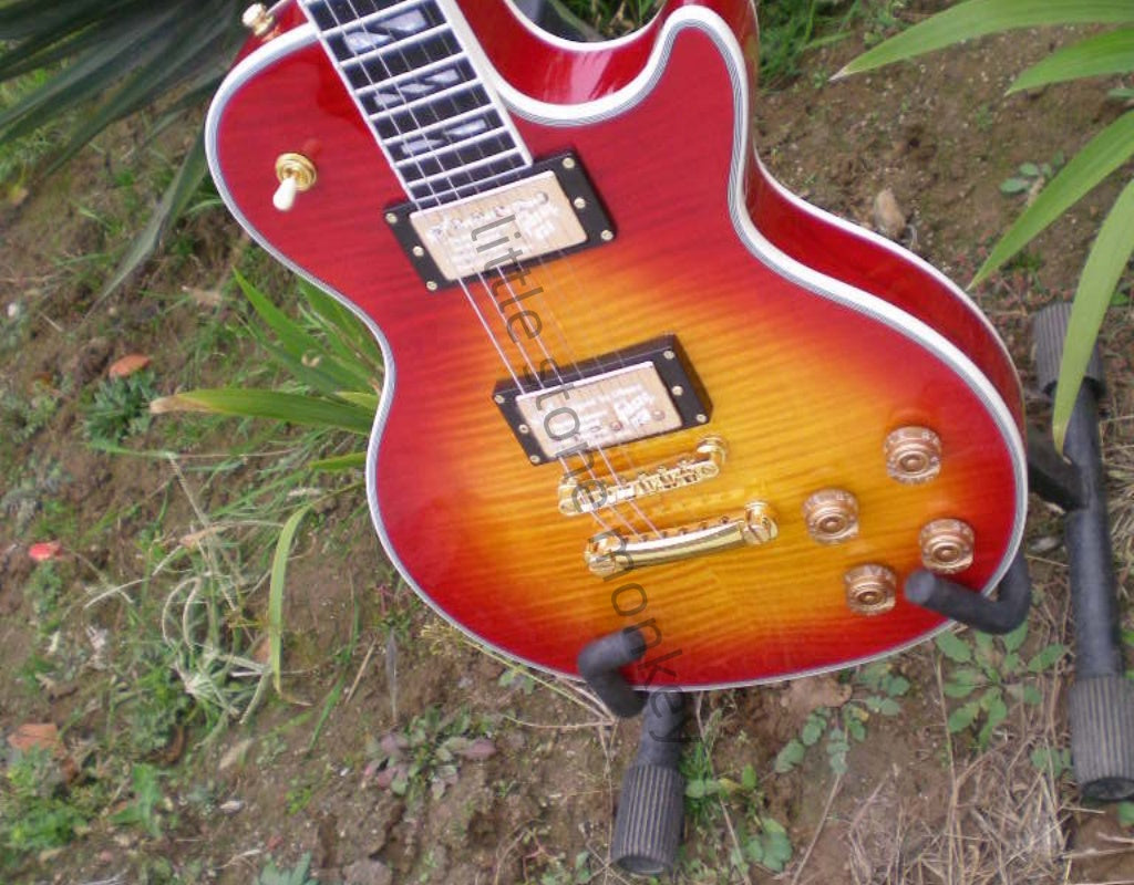 Factory Customized    Electric Guitar with Vintage Vintage burlywood and white color Electric Guitarop313 and314#