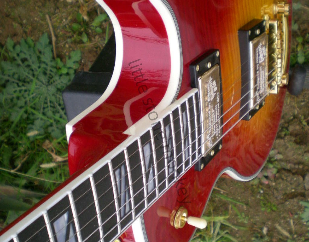 Factory Customized    Electric Guitar with Vintage Vintage burlywood and white color Electric Guitarop313 and314#