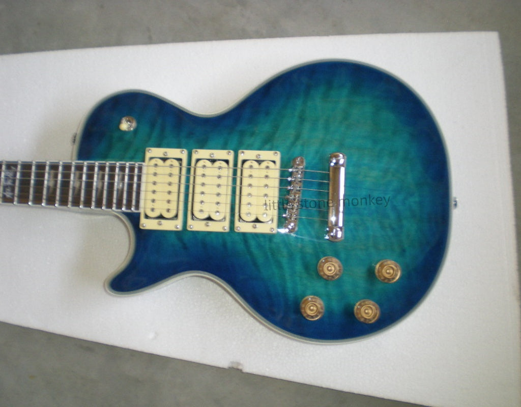 Factory Customized    Electric Guitar with Vintage Vintage blue color Electric Guitarop379#