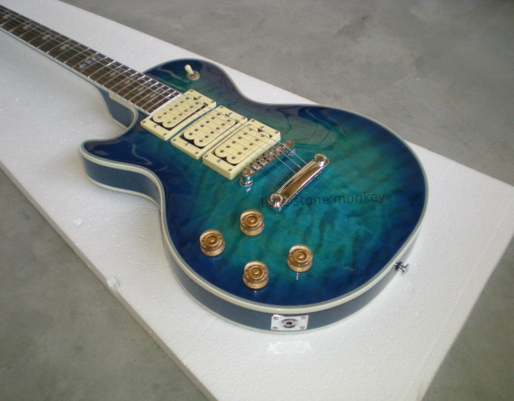 Factory Customized    Electric Guitar with Vintage Vintage blue color Electric Guitarop379#