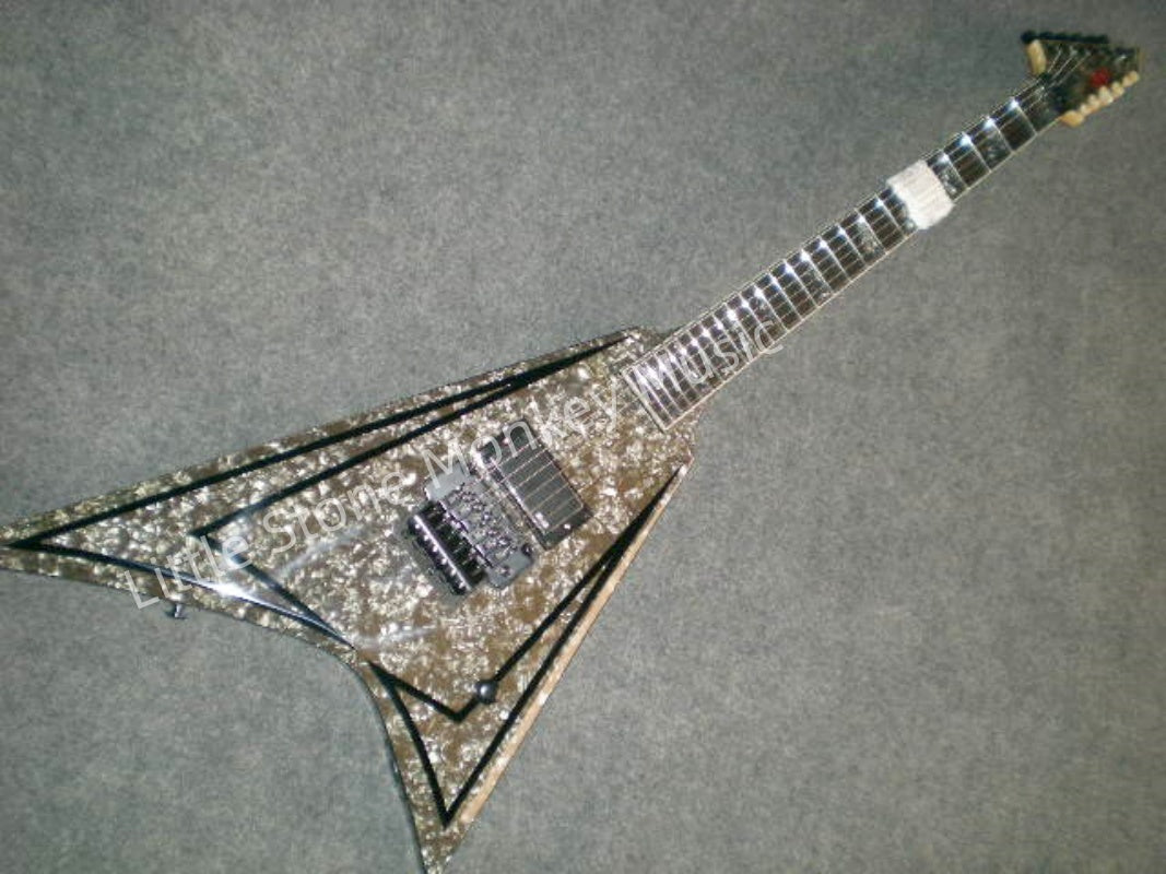 Ebony Body Pearl Panel Electric Guitar