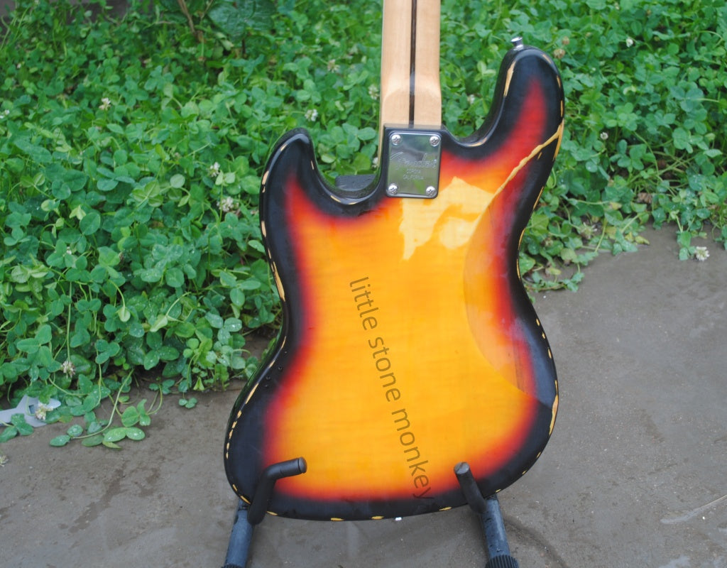 Factory Customized    Electric Guitar with Vintage Vintage aubergine burlywood color Electric Guitarop331#