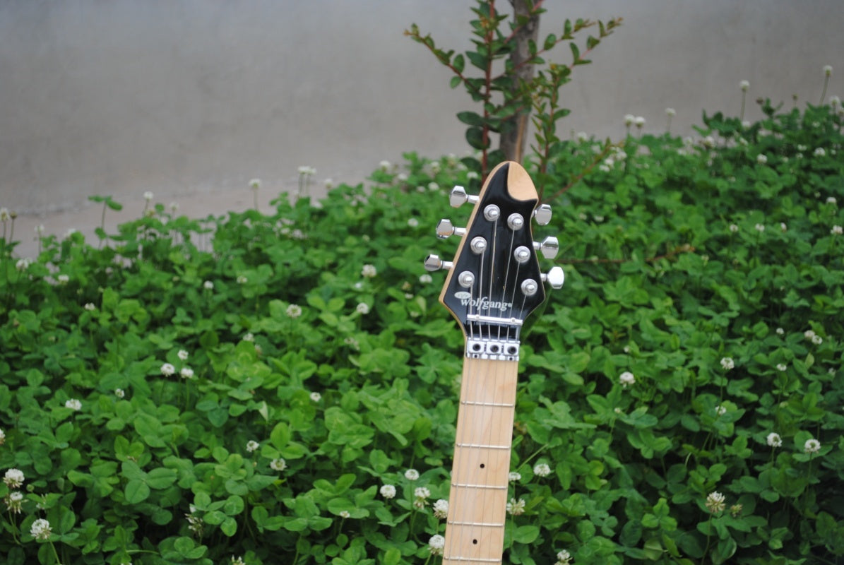 Customize Sunburst Glossy Electric Guitar  Sunburst Quilt Maple Wolfgang Style Electric Guitar Double Lock Tremolo HH Pickups Rock Guita Fen  EVH rz27#